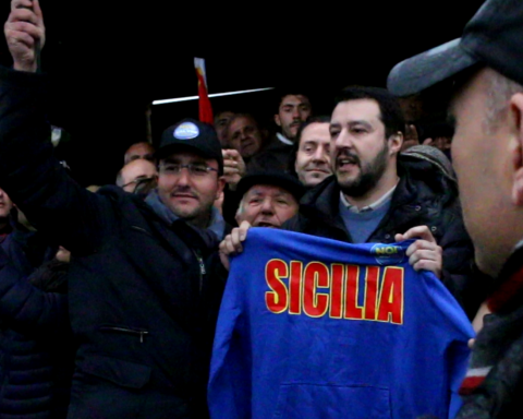Matteo Salvini a Mineo - foto di Vincenzo Barbagallo