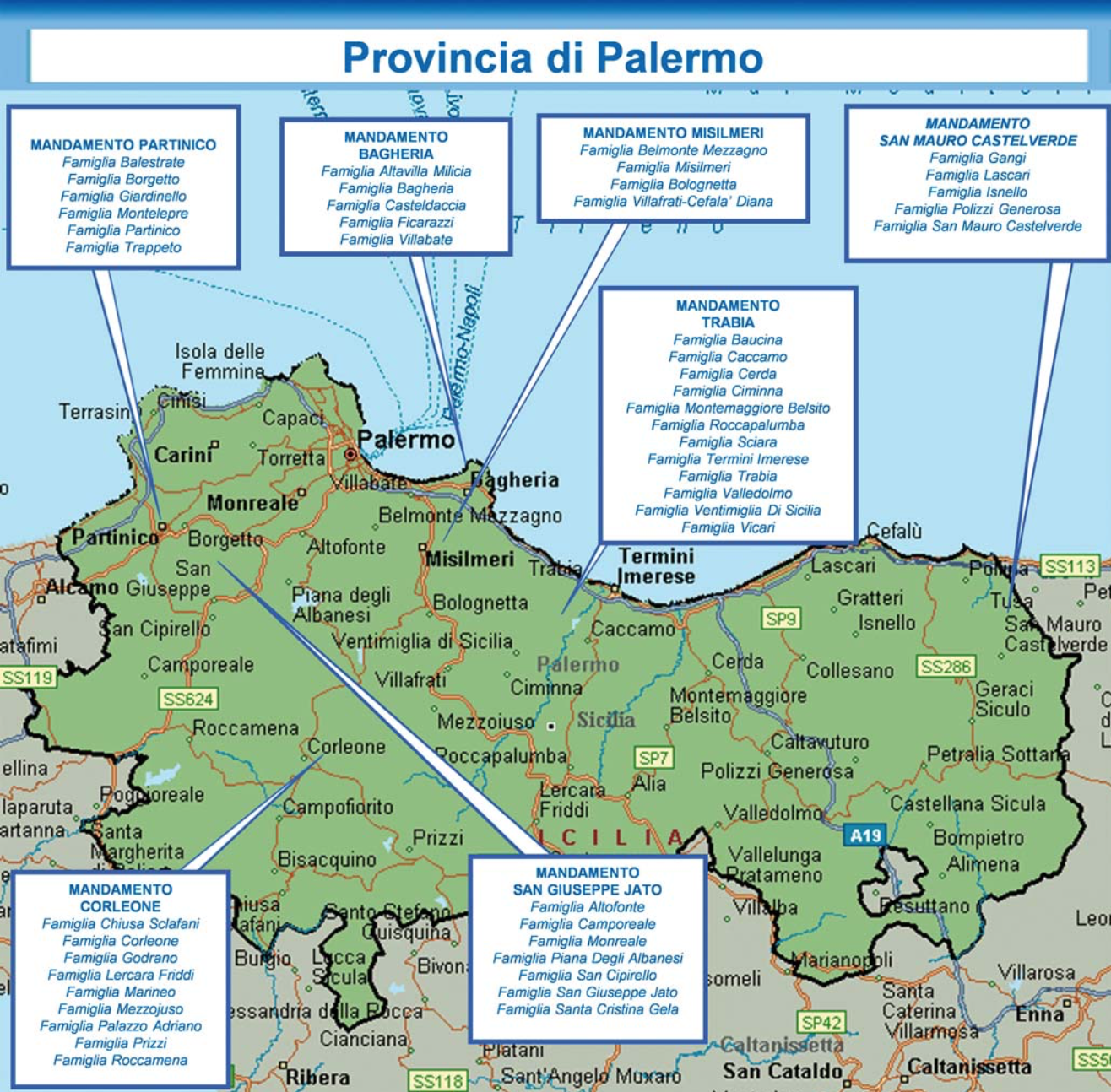 Famiglie mafiose provincia di Palermo
