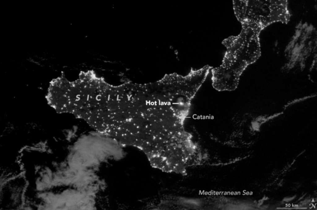 Eruzione vista dallo spazio