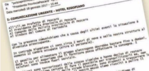 La mail inviata alle autorità