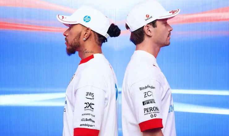 Lewis_Hamilton_Charles_Leclerc_Ferrari_collezione_Miami (Ferrari) - moralizzatore.it